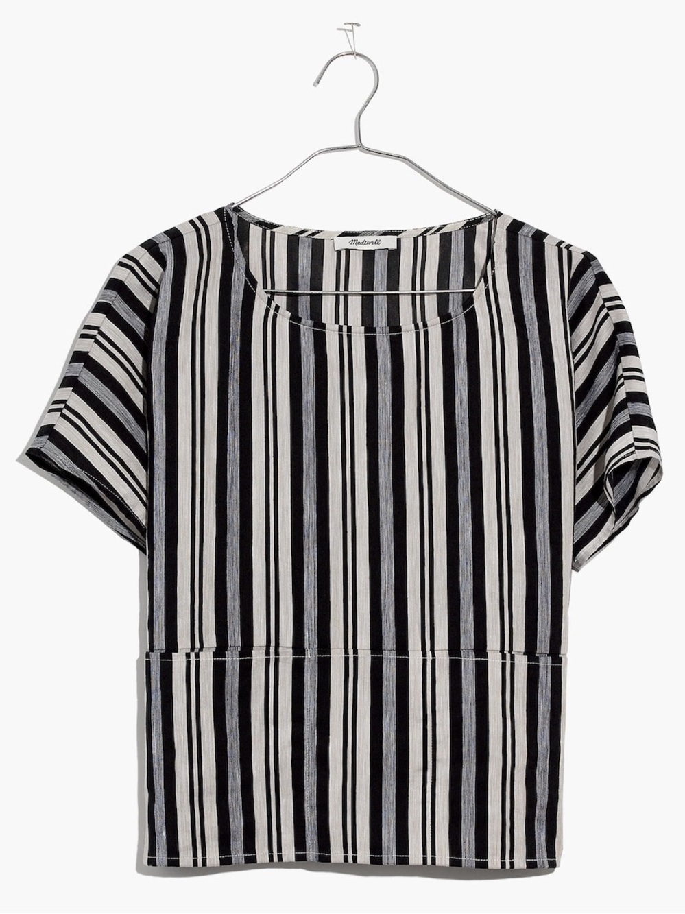NWOT - Madewell Boxy Top in Evelyn Stripe in Boardwalk Stripe Stone - Size XL